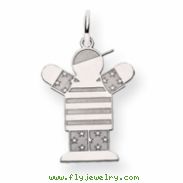 14k White Gold Kid Charm