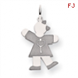 14k White Gold Kid Charm