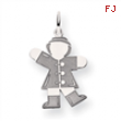 14k White Gold Kid Charm