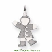 14k White Gold Kid Charm