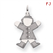 14k White Gold Kid Charm