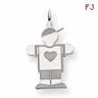 14k White Gold Kid Charm
