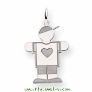 14k White Gold Kid Charm