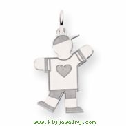 14k White Gold Kid Charm