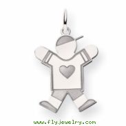 14k White Gold Kid Charm