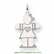 14k White Gold Kid Charm