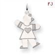 14k White Gold Kid Charm