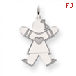 14k White Gold Kid Charm