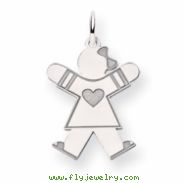 14k White Gold Kid Charm