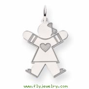 14k White Gold Kid Charm