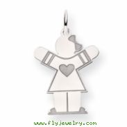 14k White Gold Kid Charm