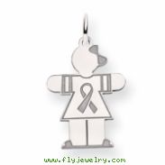 14k White Gold Kid Charm