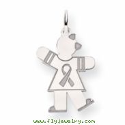 14k White Gold Kid Charm