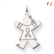 14k White Gold Kid Charm