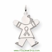 14k White Gold Kid Charm