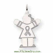 14k White Gold Kid Charm