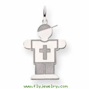 14k White Gold Kid Charm