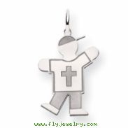 14k White Gold Kid Charm