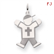 14k White Gold Kid Charm