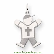 14k White Gold Kid Charm