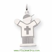 14k White Gold Kid Charm