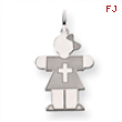 14k White Gold Kid Charm