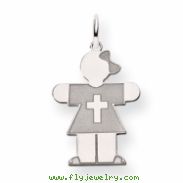 14k White Gold Kid Charm