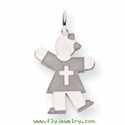 14k White Gold Kid Charm