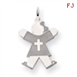 14k White Gold Kid Charm