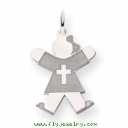 14k White Gold Kid Charm