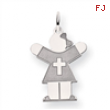 14k White Gold Kid Charm