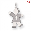 14k White Gold Kid Charm