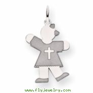 14k White Gold Kid Charm
