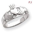 14k White Gold Ladies Claddagh Ring