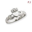 14k White Gold Ladies Claddagh Ring