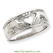 14k White Gold Ladies Claddagh Ring