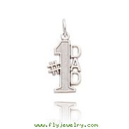 14K White Gold Large "#1 Dad" Charm