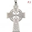 14K White Gold Large Celtic Cross Pendant