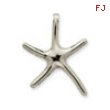 14K White Gold Large Dancing Starfish Pendant