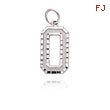 14K White Gold Large Diamond-Cut Number 0 Charm