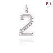 14K White Gold Large Diamond-Cut Number 2 Charm