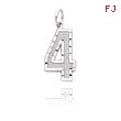 14K White Gold Large Diamond-Cut Number 4 Charm