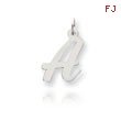 14K White Gold Large Script Initial 