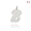 14K White Gold Large Script Initial 