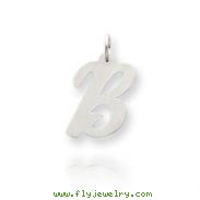 14K White Gold Large Script Initial "B" Charm