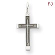 14K White Gold Laser Designed Cross Charm