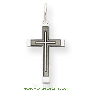 14K White Gold Laser Designed Cross Charm