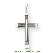 14K White Gold Laser Designed Cross Charm