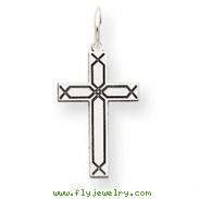 14K White Gold Laser Designed Cross Charm