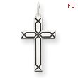 14K White Gold Laser Designed Cross Charm